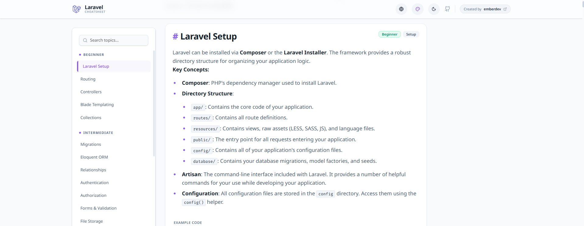 Laravel Reference